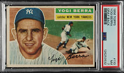 1956 Topps #110 Yogi Berra Gray Back PSA NM 7
