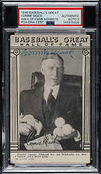 Signed 1948 W464 Baseball's Great Hall of Fame Exhibits Connie Mack PSA/DNA MINT 9 and JSA