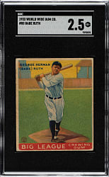 1933 V353 World Wide Gum Canadian Goudey #80 Babe Ruth SGC GOOD+ 2.5