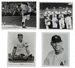 Hall of Famers and Stars Signed Photograph Collection (85) Including Dickey, Doby, Hubbell, and Joe Wood