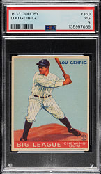1933 R319 Goudey #160 Lou Gehrig PSA VG 3