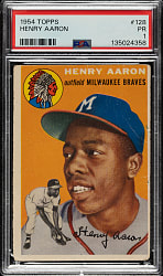 1954 Topps #128 Hank Aaron Rookie PSA POOR 1
