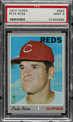 1970 Topps #580 Pete Rose PSA MINT 9