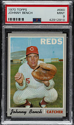 1970 Topps #660 Johnny Bench PSA MINT 9
