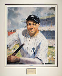Babe Ruth Cut Signature in Matted Display - JSA