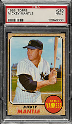 1968 Topps #280 Mickey Mantle PSA NM 7