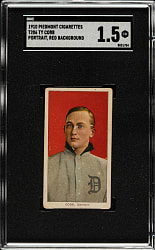 1909-1911 T206 White Border Ty Cobb Portrait Red Background SGC FAIR 1.5