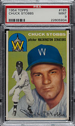 1954 Topps #185 Chuck Stobbs PSA MINT 9