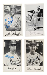 Signed 1953 to 1969 St. Louis Cardinals Team-Issued Postcards/Photocards Collection (126) Including Gibson, Minoso, Musial, Brock, and Carlton