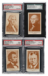 1925 D68 Weber Bros. "Presidents of the United States" PSA- and SGC-Graded Near-Complete Set (26/30) Including George Washington, Abraham Lincoln, and Thomas Jefferson
