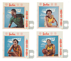 1973-1974 Shur-Fresh Bread Seattle SuperSonics Basketball Complete Set (12) Including Bill Russell - All with Bread Clips
