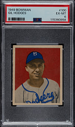 1949 Bowman #100 Gil Hodges Rookie PSA EX-MT 6