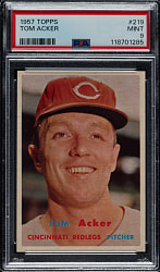 1957 Topps #219 Tom Acker PSA MINT 9
