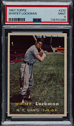 1957 Topps #232 Whitey Lockman PSA MINT 9