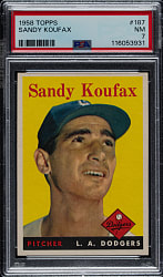 1958 Topps #187 Sandy Koufax PSA NM 7