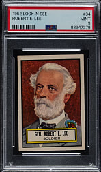 1952 Topps "Look 'n See" #34 Robert E. Lee PSA MINT 9 - Highest Graded!