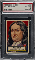 1952 Topps "Look 'n See" #77 William Penn PSA NM-MT 8