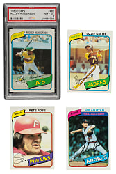 High-Grade 1980 Topps Complete Set (726) Including #482 Rickey Henderson Rookie PSA NM-MT 8