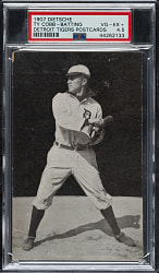 1907 PC765 A. C. Dietsche Detroit Tigers Postcard Ty Cobb Rookie Batting PSA VG-EX+ 4.5