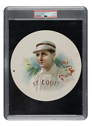 1889 A35 Goodwin Round Album Page Charles Comiskey PSA GOOD 2