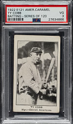 1922 E121 American Caramel (Series of 120) Ty Cobb Batting PSA VG 3