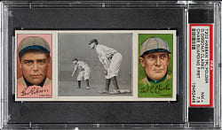 1912 T202 Hassan Triple Folder "Chase Guarding First" Fred Clarke/Gibson PSA NM+ 7.5