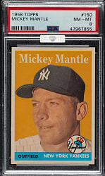 1958 Topps #150 Mickey Mantle PSA NM-MT 8 (MBA Silver Diamond)