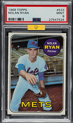 1969 Topps #533 Nolan Ryan PSA MINT 9 (MBA Gold Diamond)
