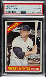 1966 Topps #50 Mickey Mantle PSA NM-MT 8
