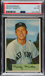 1954 Bowman #65 Mickey Mantle PSA EX-MT 6