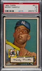 1952 Topps #311 Mickey Mantle PSA FAIR 1.5