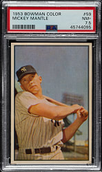 1953 Bowman Color #59 Mickey Mantle PSA NM+ 7.5