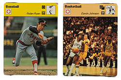 1977-1979 Sportscaster Italy Factory-Sealed Unopened Pack Pair - Nolan Ryan and Magic Johnson on Top