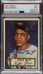 Signed 1952 Topps #261 Willie Mays PSA POOR 1 with GEM MINT 10 Signature