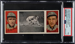 1912 T202 Hassan Triple Folder "Evers Make A Safe Slide" Archer/Reulbach PSA NM 7