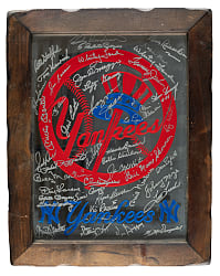 New York Yankees Multi-Signed Mirror Including Mickey Mantle and Joe DiMaggio