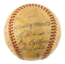 1953 New York Yankees World Champions Team-Signed Baseball with Mickey Mantle and Yogi Berra - JSA