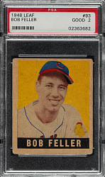 1948-1949 Leaf #93 Bob Feller Short Print PSA GOOD 2