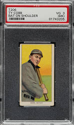 1909-1911 T206 White Border Ty Cobb Bat On Shoulder PSA VG 3 (MK)