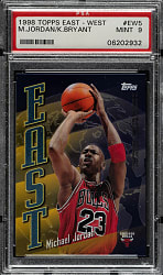 1998-1999 Topps East-West Basketball #EW5 Michael Jordan and Kobe Bryant PSA MINT 9