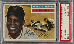 1956 Topps #130 Willie Mays Gray Back PSA NM-MT 8
