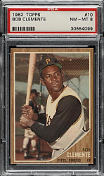 1962 Topps #10 Roberto Clemente PSA NM-MT 8