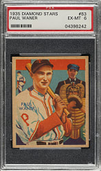 1934-1936 R327 Diamond Stars #83 Paul Waner (1935 Green Back) PSA EX-MT 6