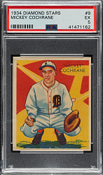 1934-1936 R327 Diamond Stars #9 Mickey Cochrane (1935 Green Back) PSA EX 5