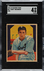 1934-1936 R327 Diamond Stars #54 Hank Greenberg SGC VG/EX 4