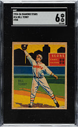 1934-1936 R327 Diamond Stars #14 Bill Terry (1935 Green Back) SGC EX/NM 6