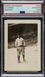 Circa 1928 Lou Gehrig Original Snapshot Photograph PSA/DNA Type I