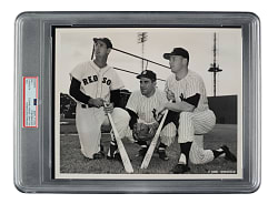 Circa 1956 Ted Williams, Yogi Berra, and Mickey Mantle All-Star Game Original Don Wingfield Photograph PSA/DNA Type I