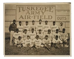 Circa 1940s Tuskegee Army Air-Field Baseball Team Original U.S.A.A.F. Photograph PSA/DNA Type I