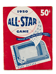 1950 All-Star Game Multi-Signed Program (50 Signatures) with DiMaggio, Stengel, Doby, and Hodges - JSA